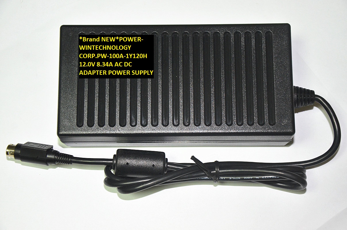 *Brand NEW*POWER-WINTECHNOLOGY CORP.3pin 12.0V 8.34A PW-100A-1Y120H AC DC ADAPTER POWER SUPPLY - Click Image to Close